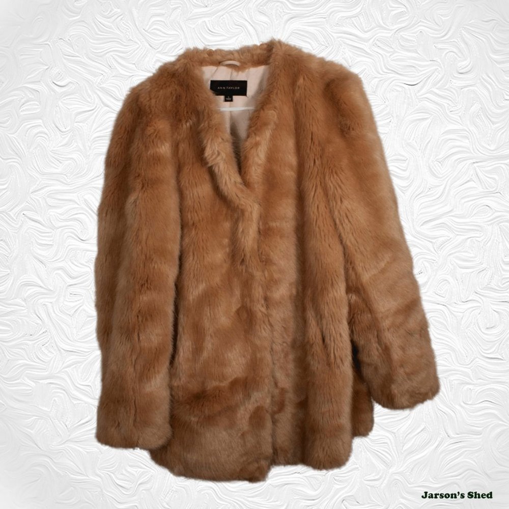 Ann Taylor - Woman's Large Faux Fur Coat